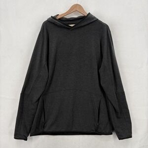 Hill City Hoodie Mens XL Gray Performance Pullover Stretch Zip Pockets Athletic